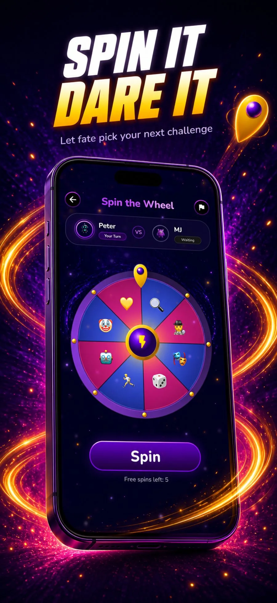 PlaySpark Spin the Wheel gameplay screen